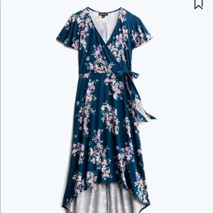 Fortune+Ivy floral faux wrap maxi dress size small.